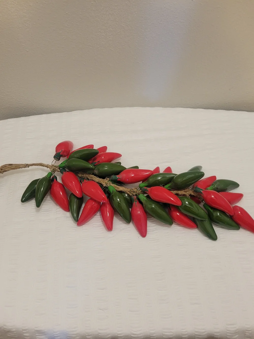 Ceramic Decorative Red & Green Chili Pepper Hanging Garland - Home Holiday